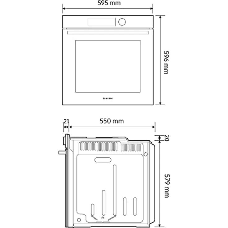 Samsung NV7B44503DB/U1 Einbaubackofen,76 ℓ, Dual Cook Flex, Pyrolytische Selbstreinigung, SmartThings Cooking, XXL-Garraum, Black Stainless Steel – Bild 2