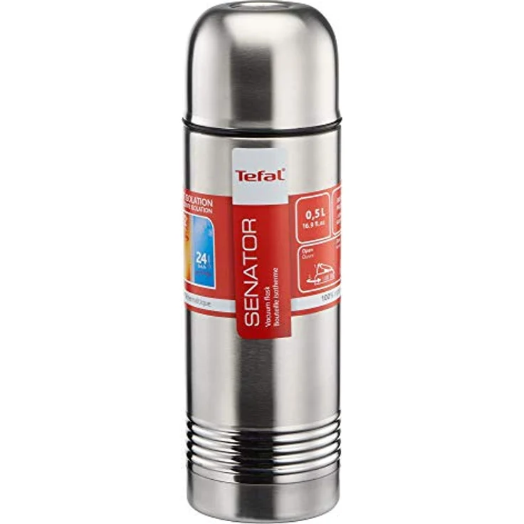 Tefal Senator Isolierflasche, Edelstahl, Silber, 7,5 x 7,5 x 23,5 cm – Bild 5