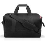 reisenthel allrounder L mesh black, Handtasche mit 30 Litern Volumen, schwarz, mit gepolsterten Tragegriffen und sechs Innenfächern