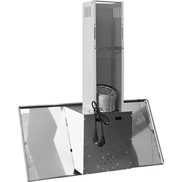 vidaXL Dunstabzugshaube 90 cm, Edelstahl und Hartglas, geräuscharm mit 3 Geschwindigkeitsstufen und LED-Lampen, Silber – Bild 6