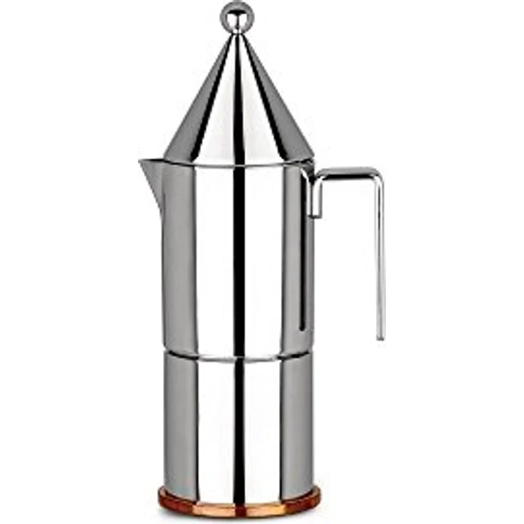 Alessi La Conica 90002-3 - Design Kaffeemaschine aus Edelstahl mit Kupferboden, 3 Tassen – Bild 2