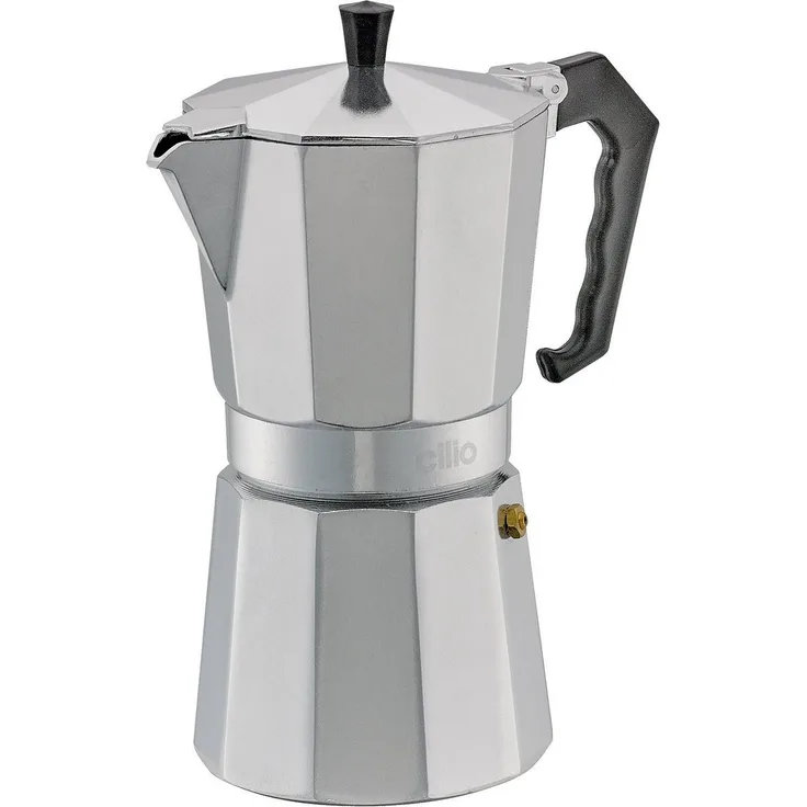 Cilio Espressokocher CLASSICO - 9 Tassen, Aluminium, höhenverstellbar 