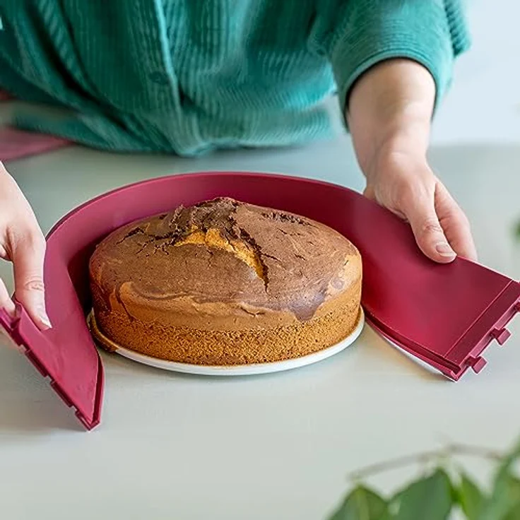coox Springform mit Porzellanboden ⌀ 18 cm in Dunkelrot, backen und direkt auf der Porzellanplatte servieren und schneiden, kein Umsetzen nötig – Bild 3