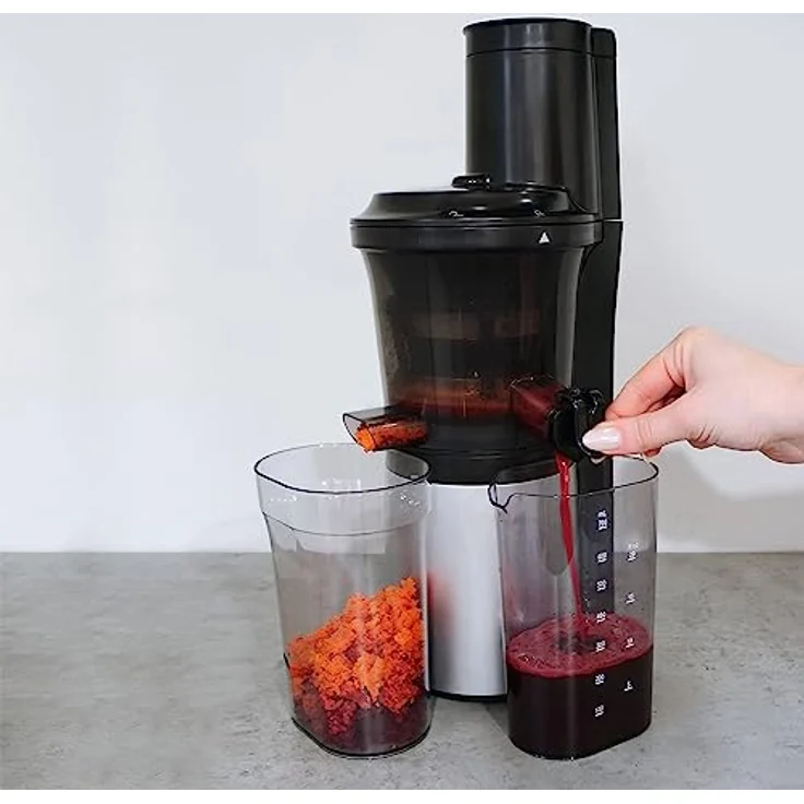 CASO SJW 300 Design Slow Juicer, sanftes und schonendes Entsaften dank niedriger Umdrehungszahl (60 U/min), Bis zu 30% höhere Saftausbeute gegenüber herkömmlichen Entsaftern, leiser 300 Watt Motor – Bild 2