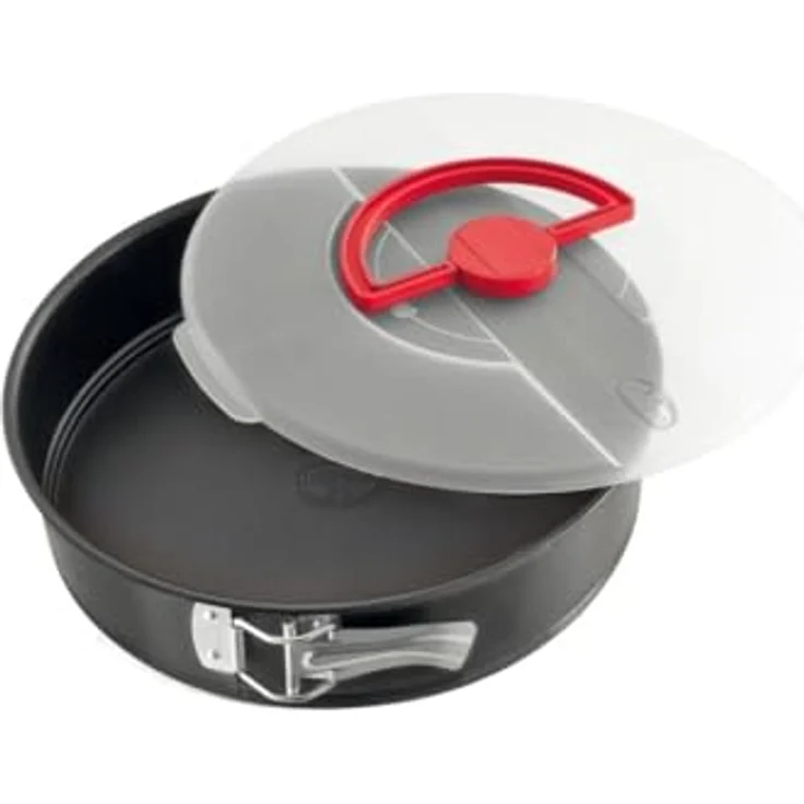 Dr. Oetker Bake & Go Springform Ø 26 cm mit Transporthaube Kuchentransportbox mit Antihafteigenschaften, rundes Backblech mit Deckel, Menge: 1 Stück – Bild 4