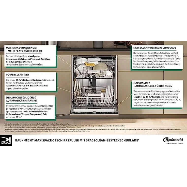Bauknecht B8I HP42 LC, vollintegrierbarer Geschirrspüler mit MaxiSpace und NaturalDry, Energieeffizienzklasse C, 42 dB – Bild 5