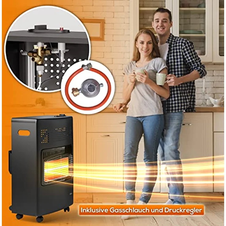 TroniTechnik® Heizgerät Gasheizofen Gasheizgerät Gasheizer Keramik Gasofen Gasstrahler 4200 Watt (Energieklasse A) für Gasflasche Propangas Heizer, Heizung inkl. Gasdruckregler mobil energiesparend – Bild 4