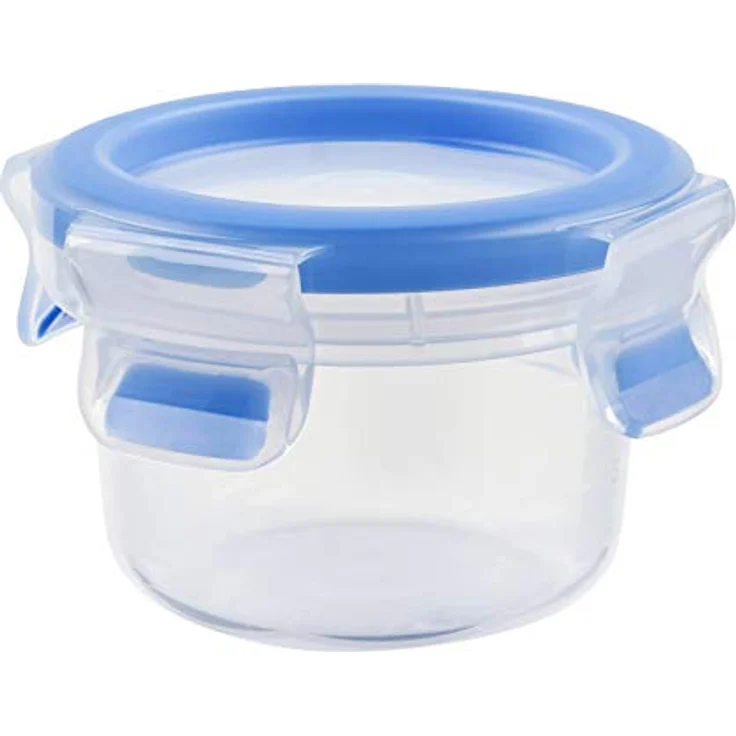 Emsa 508550 Runde Frischhaltedose mit Deckel, 0.15 Liter, Transparent-Blau, Clip & Close – Bild 3