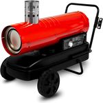 EBERTH Heizkanone 20 kW Indirekt, Heizgebläse Diesel/Öl mit Abgasrohr, Thermostat, 750 m³/h Luftdurchsatz, 19 L Tank, Überhitzungsschutz, Flammensicherung, Ölheizung, Dieselkanone