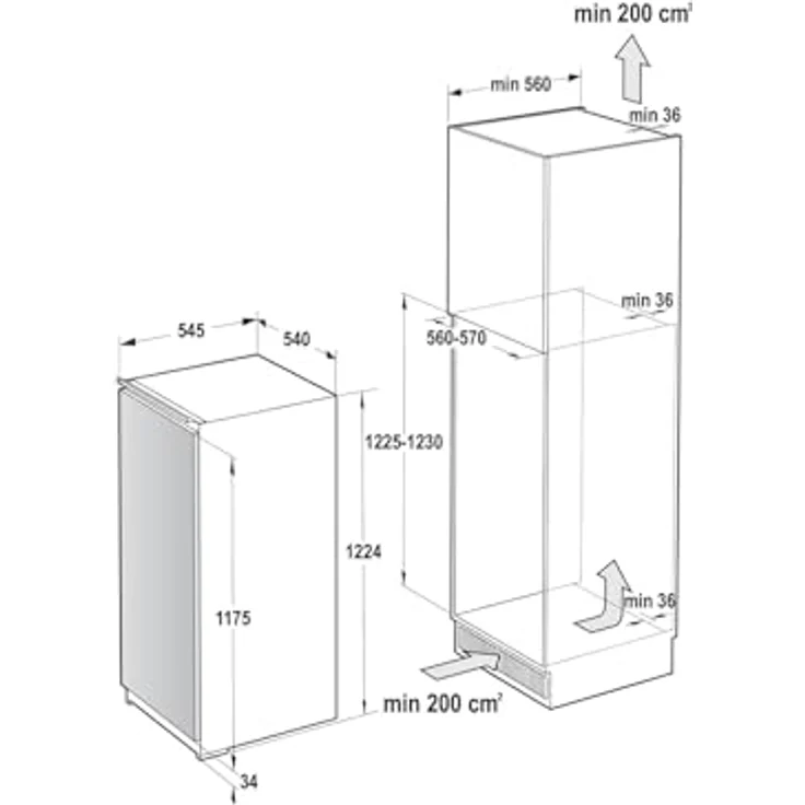 Gorenje RI412EE1 Einbaukühlschrank, 122 cm Nische, Schlepptürtechnik, weiß, wechselbarer Türanschlag – Bild 7