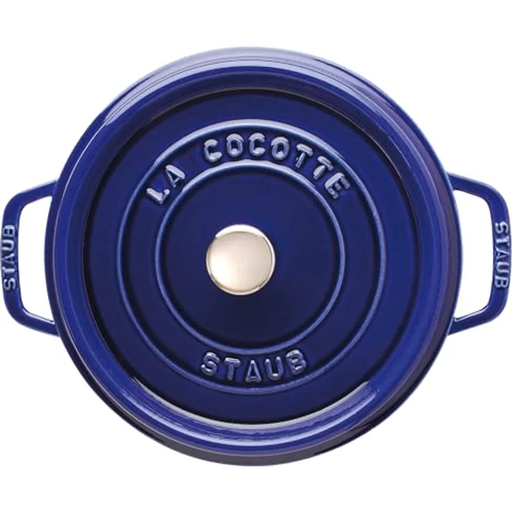 Staub 1103091 Cocotte-Bräter, rund mit Deckel 30 cm, 8,35 L, mit mattschwarzer lierung im Inneren des Topfes, dunkelblau – Bild 2