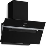 Klarstein BigBite Kopffreihaube, 60 cm mit 417 m³/h Boost, Touch-Bedienung, LED, A+++, Umluft & Abluft, leise, Glasdesign, 3 Stufen, schwarz, inkl. Aktivkohlefilter