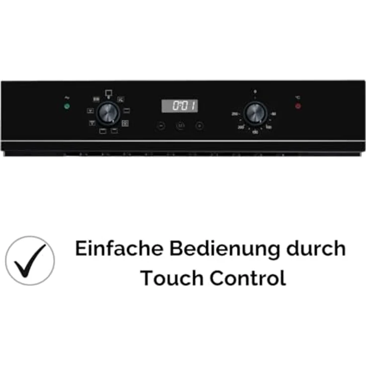 Wolkenstein WMO 90 Einbau-Backofen mit Glasblende | 66 L | 8 Backofenfunktionen | Digitaltimer | Softclose | 2300 Watt | Energieeffizienzklasse A – Bild 4