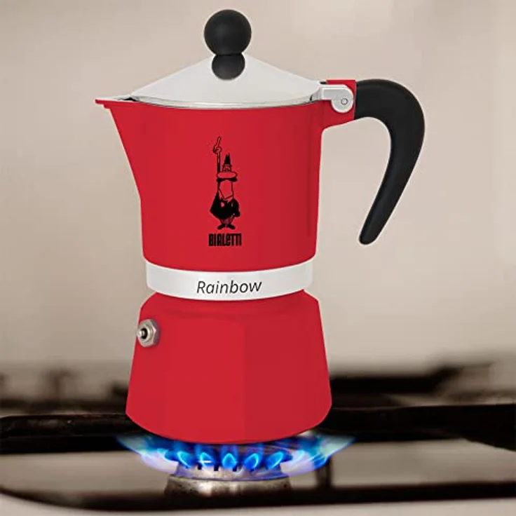 Bialetti Rainbow Espressokocher, Aluminium, rot, 3 Tassen – Bild 3