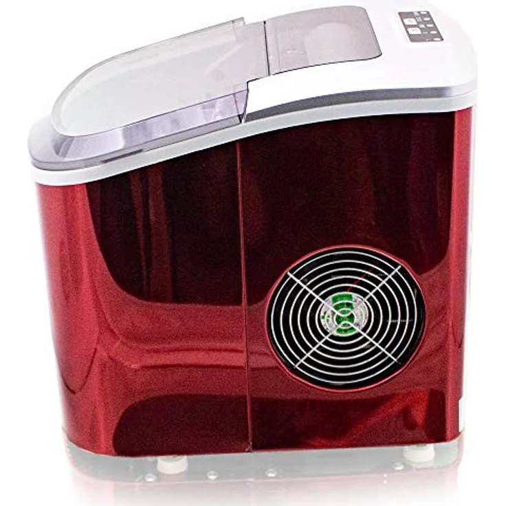 Mulano Eiswürfelmaschine Edelstahl Eiswürfelbereiter Ice Maker Icemaker (Rot) – Bild 3