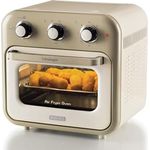 Ariete 4632 Vintage Heißluftfritteuse und Backofen, 1400 W, 2in1, 16 l Fassungsvermögen, inklusive Zubehör, 60-Minuten-Timer, Doppelglas, Beige