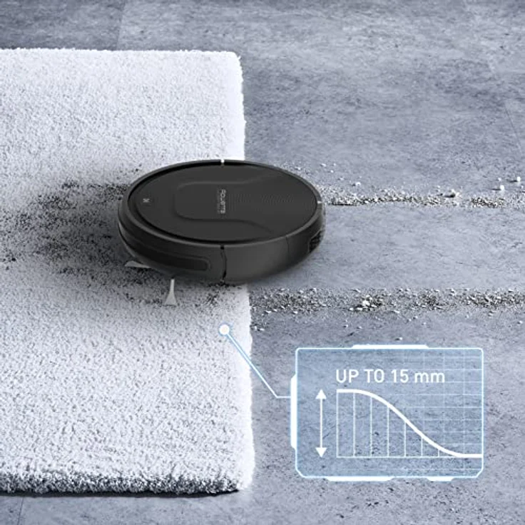 Rowenta RR8225 X-Plorer Serie 45 Roboter Staubsauger mit Infrarotsensoren, 3-in-1-Reinigungsfunktion, Lebensdauer 150 Min, 2 Seitenbürsten, 3 Reinigungsmodi, kompatibel für Sprachassistenten, Schwarz – Bild 4