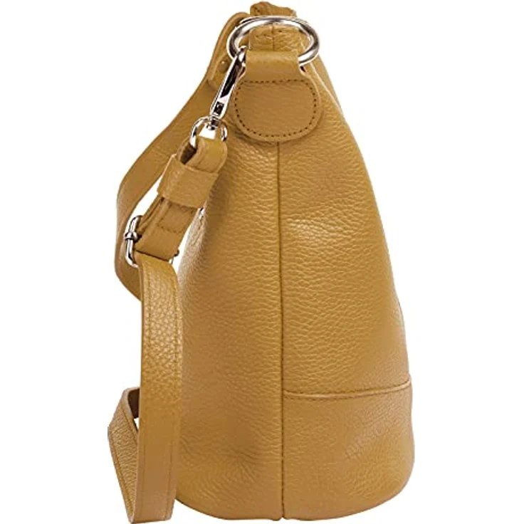 Cluty Umhängetasche, echtes Rindleder, Made in Italy, verstellbarer Schultergurt, schwarz – Bild 5