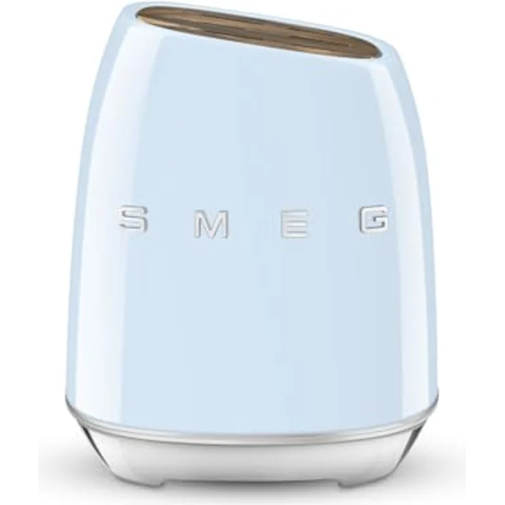 Smeg Messerblock KBSF02PB in Hellblau, aus Edelstahl und Akazienholz – Bild 2