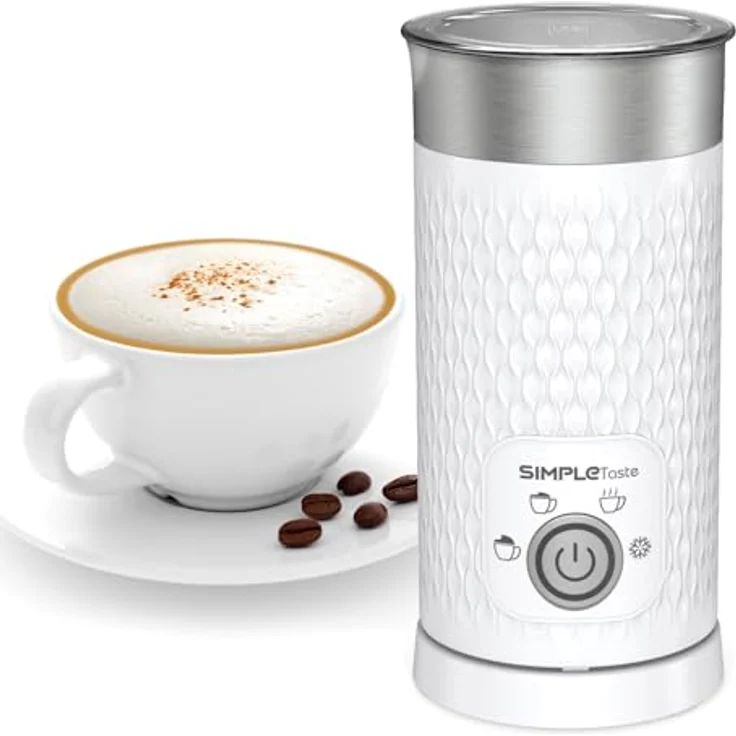 SIMPLETASTE Milchaufschäumer 4 in 1, elektrischer automatischer Milchschäumer für heißen und kalten Milchschaum, 300 ml Kapazität, mit einfacher Reinigung und automatischer Abschaltung – Bild 1