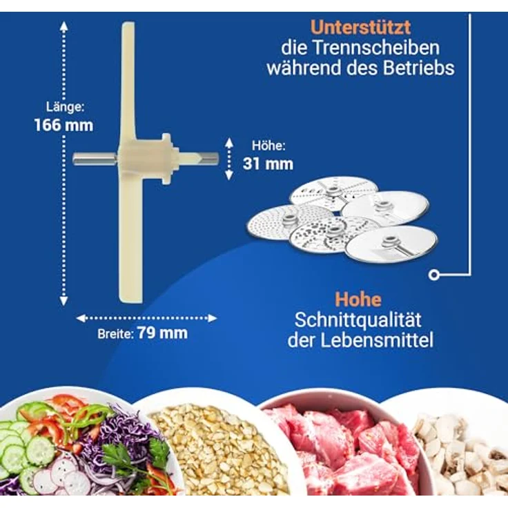 VIOKS Mitnehmer für Durchlaufschnitzler Ersatz für Bosch 00091027 MUM4 MUM8 MUZ8DS1 MUZ4DS2 MUZ4DS3 091027 Bosch Cookit Durchlaufschnitzler Flügel für Bosch Küchenmaschine Ersatzteile Zubehör – Bild 5