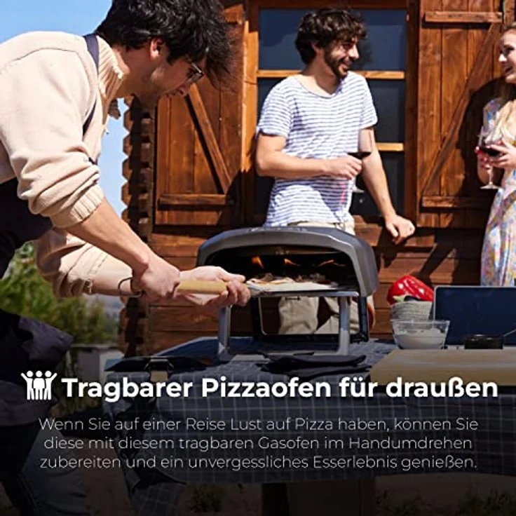 MasterPRO Napoli | Pizzaofen | Tragbarer Gasofen mit Schnellbackfunktion bis zu 500ºC | Pizzen in 60 Sekunden Fertig | Mit Tragetasche und Steinblech – Bild 3