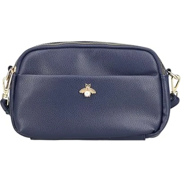 Rieker Umhängetasche, Handtasche mit Schmuckbrosche, verstellbarem Schulterriemen und Innenfächern, schwarz