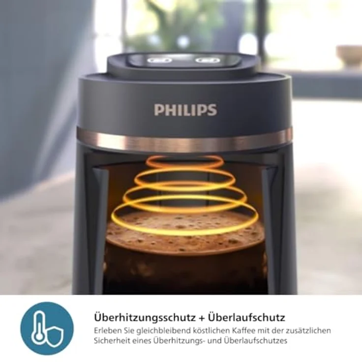 Philips Kaffeebereiter HD150/60 Türkischer Kaffeekocher 5000 Series, mit langsamer Brühfunktion u. Überhitzungs- und Überlaufschutz, Ton- und Leuchtanzeige, 4 Tassen, weiß – Bild 3