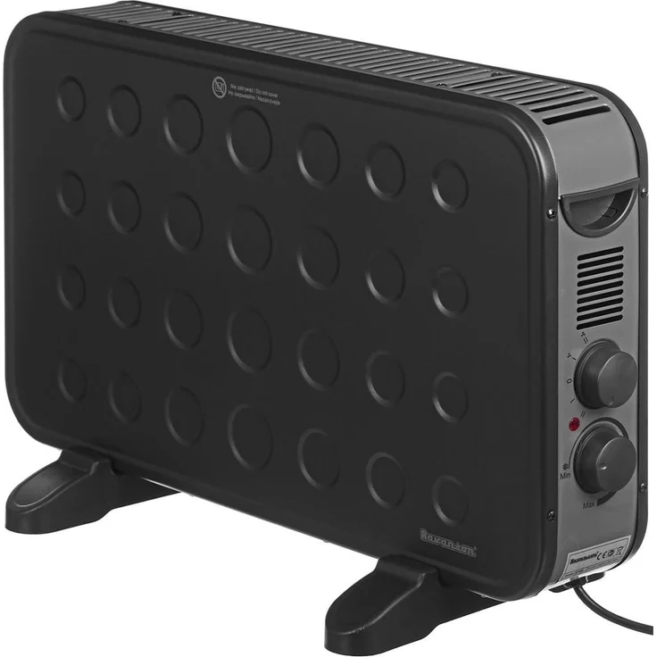 Ravanson CH-9000BT Heizkörper, Wand, Flur, Schwarz, Tasten, Drehregler, 2000W, 750W, 600mm