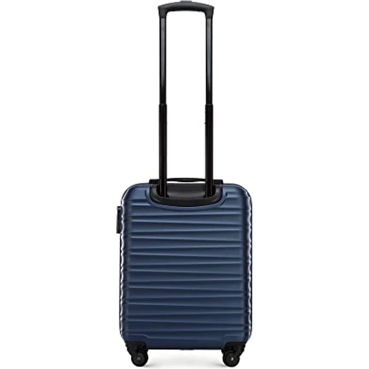 WITTCHEN Reisekoffer Handgepäck Kabinengepäck Rollkoffer Koffer Trolley ABS 4 Spinner-Rollen Zahlenschloss Teleskopgriff Groove Line Größe S Marineblau – Bild 4