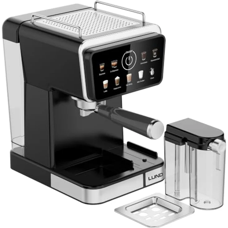 LUND Kaffeevollautomat 68502, 1350W, 9-in-1 mit automatischem Milchaufschäumer und 1,5 l Wassertank – Bild 7