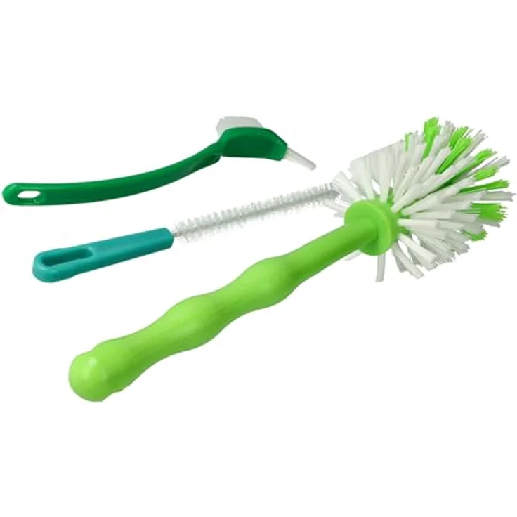 vhbw Reinigungsbürsten-Set (3-tlg.) für alle gängigen Küchenmaschinen - Kompatibel mit Thermomix, Monsieur Cuisine Connect, KitchenAid - Nylon/Kunststoff, weiß/grün – Bild 4
