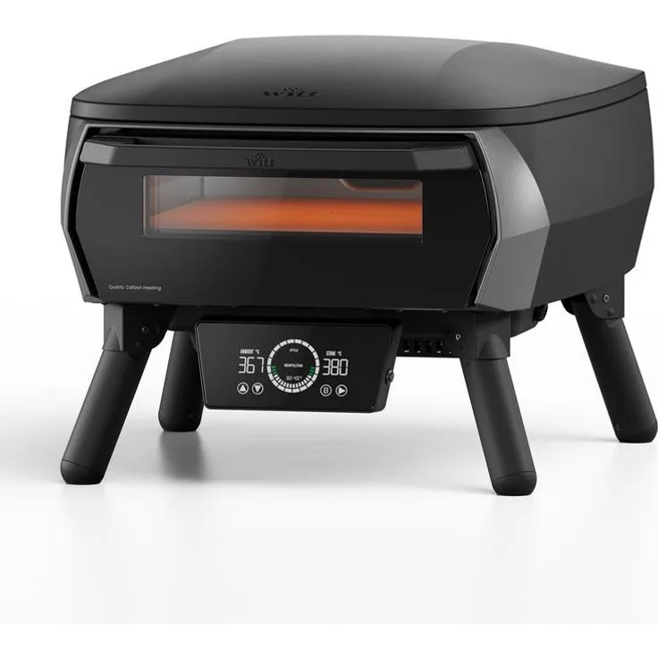 WITT Etna Rotante Control 16", Premium Pizzaofen mit rotierendem Pizzastein, Mat Green, bis zu 500 °C