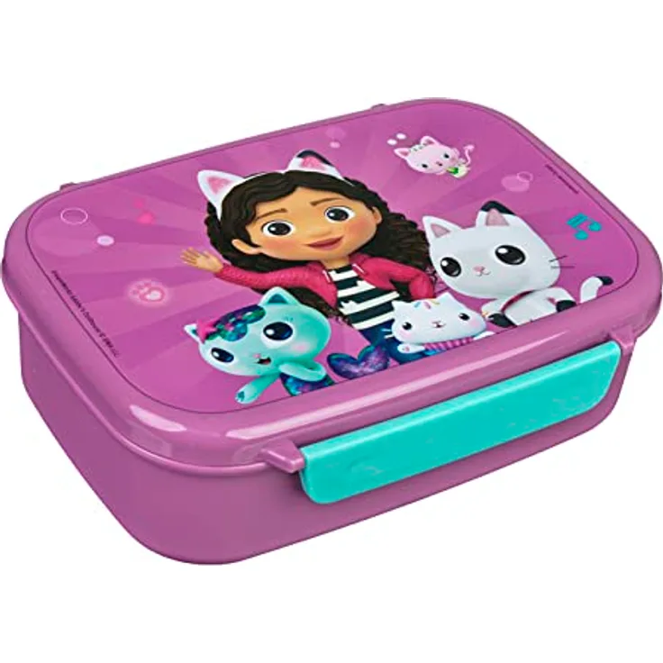 Scooli Brotdose für Kinder mit herausnehmbaren Einsatz - Gabby's Dollhouse - Kindergarten Brotdose - Sandwichbox Schule - Brotzeitdose aus Kunststoff BPA frei - Sandwichbox - Lunchbox - Vesperbox