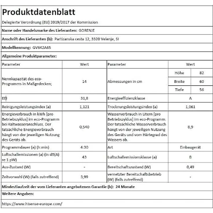 Gorenje GV642A65, vollintegrierbarer Geschirrspüler mit Selbstreinigungsprogramm und TotalDry, 60 cm, Grau – Bild 6
