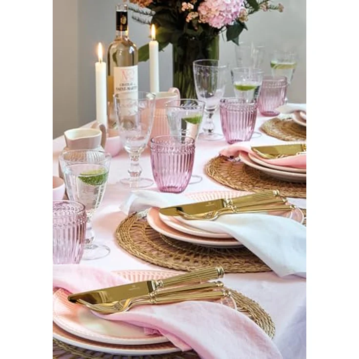 GreenGate Alice Zitronenpresse, Glas, 16 cm Durchmesser, pale pink, mit strukturierter Pressfläche und Ausgusslippe – Bild 3