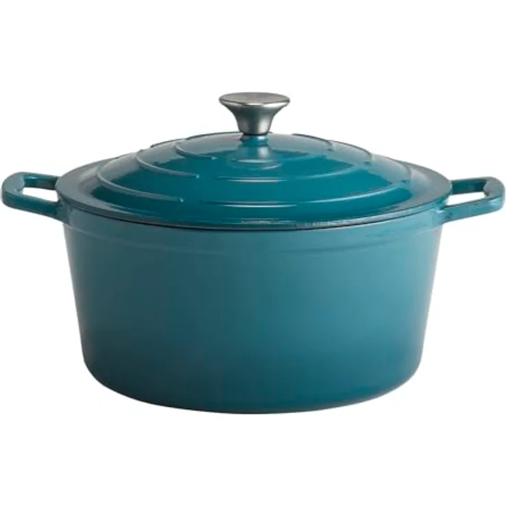 APS 88315 Gusseisen Kochtopf "5 STARS", induktionsgeeignet, ofenfest, inkl. Deckelhalter, Ø 28 cm, 6 Liter, anthrazit