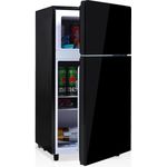 DOPWii Getränkekühlschrank BCD-100, 72L Mini-Kühlschrank, Glastür, LED-Beleuchtung, R600-Kältemittel, Direktkühlung, schwarz