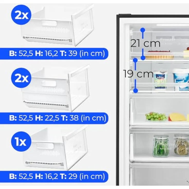 Bomann® Gefrierschrank GSVS 7365 titan, 2in1 Nofrost Tiefkühlschrank mit 380L Nutzinhalt, leise, elektronische Temperaturregelung – Bild 7