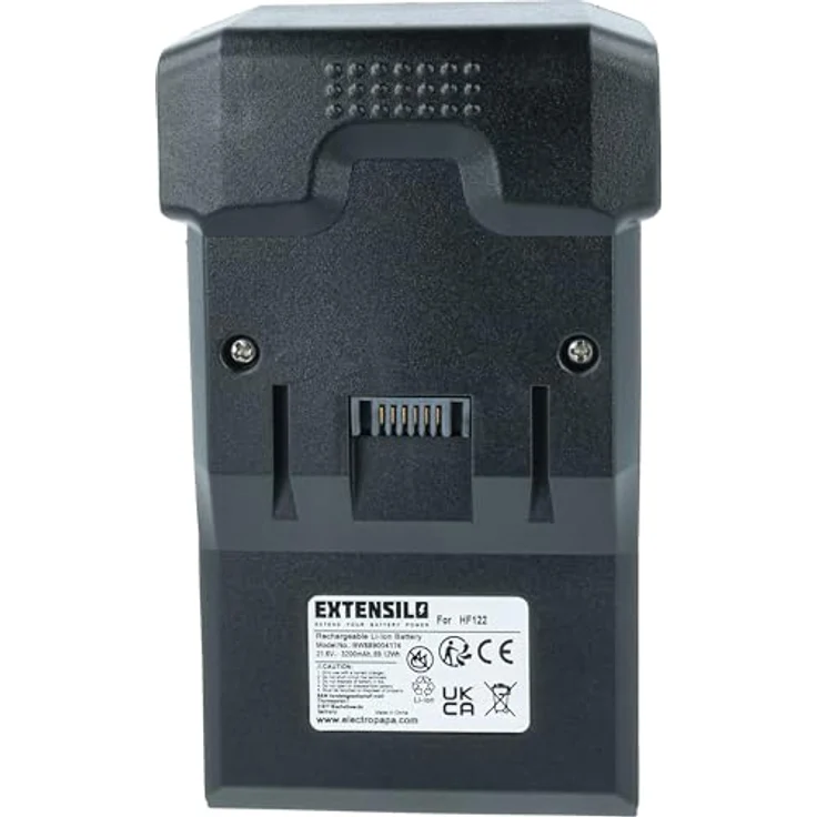 EXTENSILO Akku für Hoover H-Free HF100, HF122GPT, HF1 Home, HF1, HF122RH, 3200 mAh, 21,6 V, Li-Ion, Grau – Bild 3