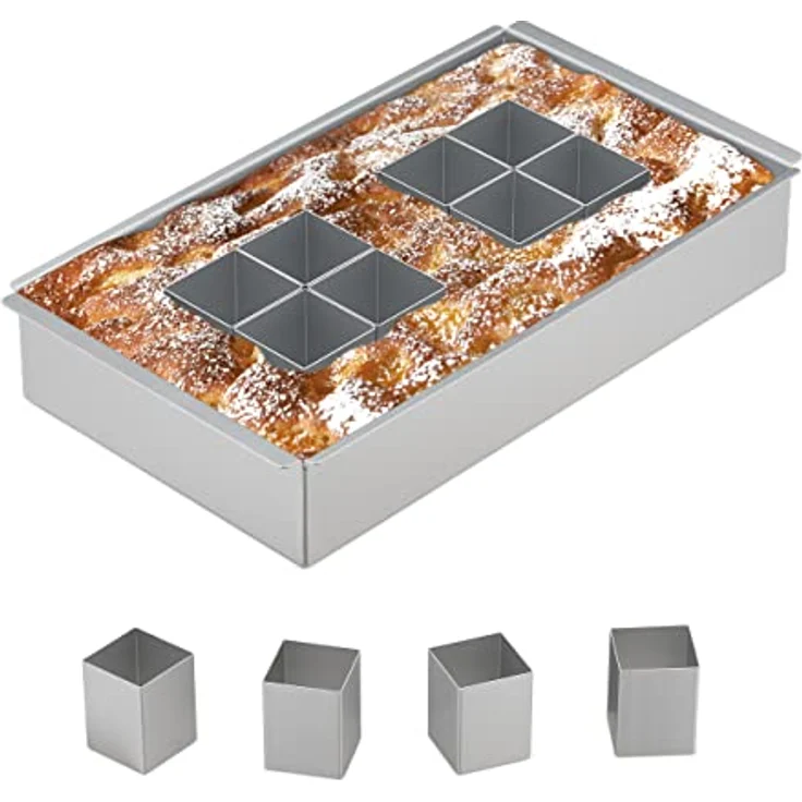 Relaxdays Backform Zahlen & Buchstaben, Aluminium, verstellbare Kuchenform, BxT: 31,5 x 18 cm, Zahlenbackform, silber – Bild 1