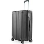 Hauptstadtkoffer Q-Damm - Mittelgroßer Hartschalenkoffer, TSA, 4 Rollen, Check-In Gepäck mit 6 cm Volumenerweiterung, 68cm, 89 L, Schwarz