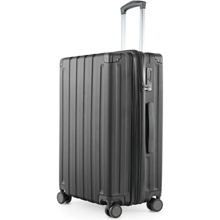 Hauptstadtkoffer Q-Damm - Mittelgroßer Hartschalenkoffer, TSA, 4 Rollen, Check-In Gepäck mit 6 cm Volumenerweiterung, 68cm, 89 L, Schwarz – Bild 1