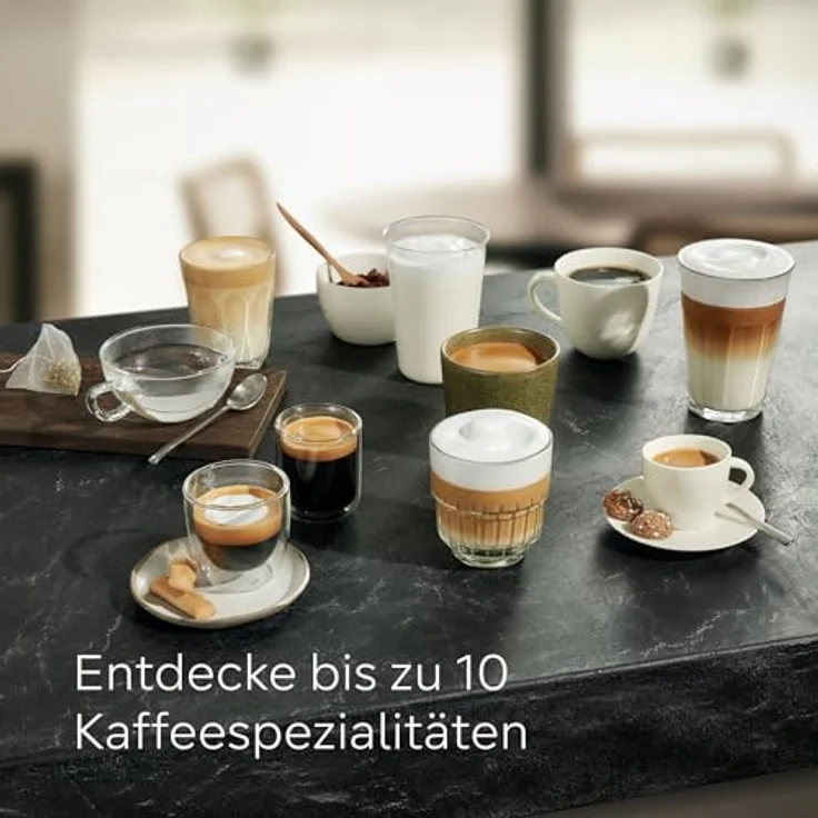 SIEMENS Kaffeevollautomat Siemens TQ515D09 Kaffee-Vollautomat mit Milchbehälter, Cappuccino-Funktion, in elegantem Klavierlack schwarz – Bild 8