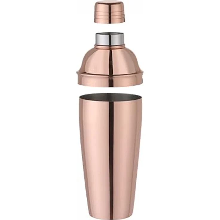 HENDI Cocktail Shaker BarUp, 3-teilig mit integriertem Sieb, polierte Edelstahl-Kupferbeschichtung, 0,8L, Cobbler Shaker – Bild 2
