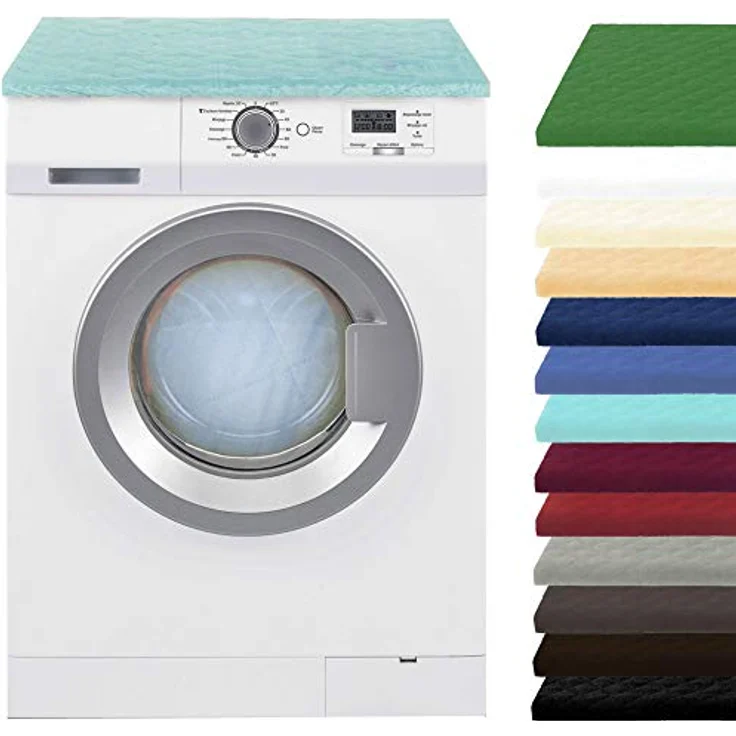 Brandsseller Waschmaschinenbezug & Trocknerbezug 60x60 cm, gepolsterter Schonbezug mit Gummizug - Türkis, strapazierfähiges Material, waschbar bei 40 °C – Bild 5
