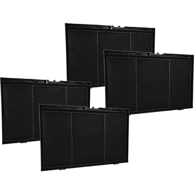vhbw 4x Aktivkohlefilter kompatibel mit Bosch DFM094W52, DFM064W52/04, DFM064W54, DFM064W52/01, DFM064W52/02, DFM064W52/03 Dunstabzugshaube, schwarzer Aktivkohlefilter im 4er Pack – Bild 1