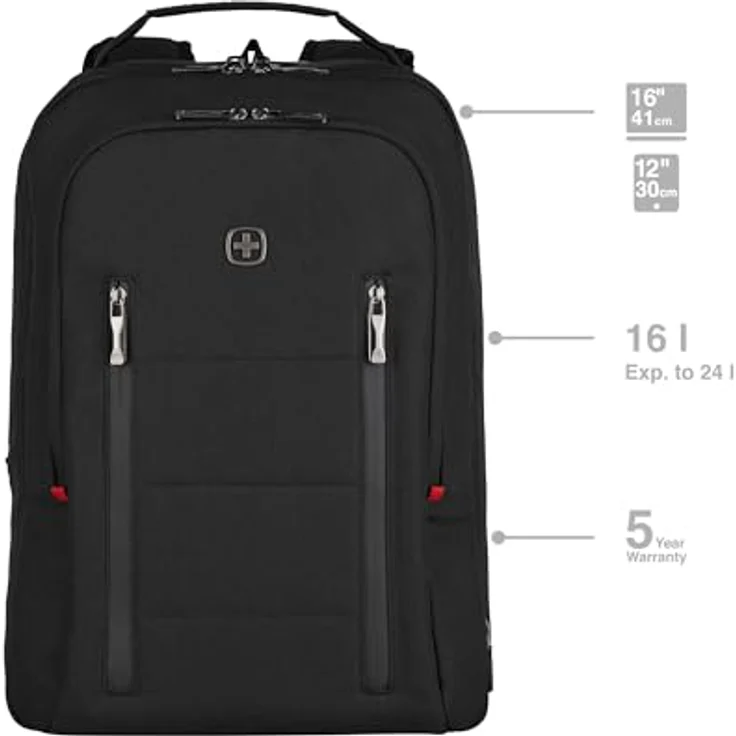 Wenger City Traveler Carry-On Notebook Rucksack 16 schwarz – Bild 3