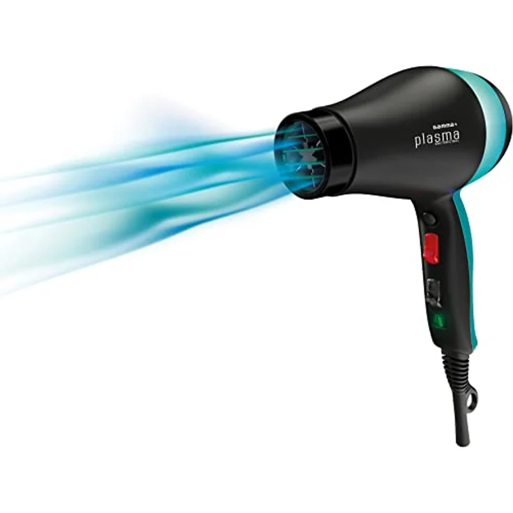GAMMAPIU' PLASMA BACTERICIDAL Professioneller Haartrockner mit Desinfektionswirkung Schwarz/Grün, Made in Italy, Professioneller Haartrockner mit bakterizider UV-Lampe 1700-2000W – Bild 3