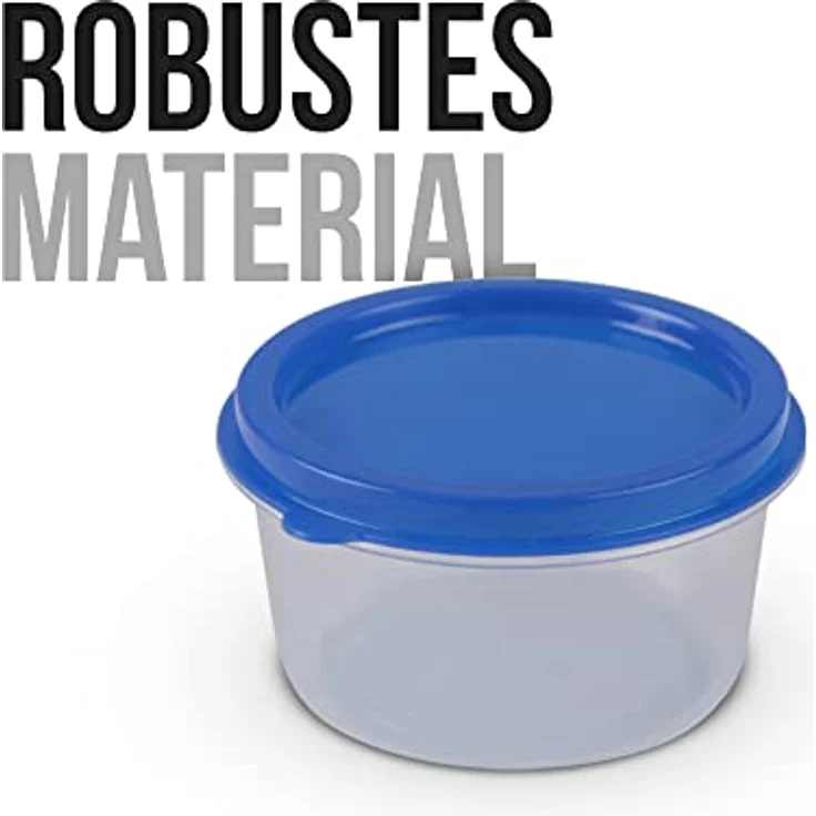 Bestlivings Vorratsdose mit farbigen Deckel, 12-tlg. Kunststoff Aufbewahrungsdosen 50ml, Ø6cm x 3,5cm, luftdicht und stapelbar – Bild 7